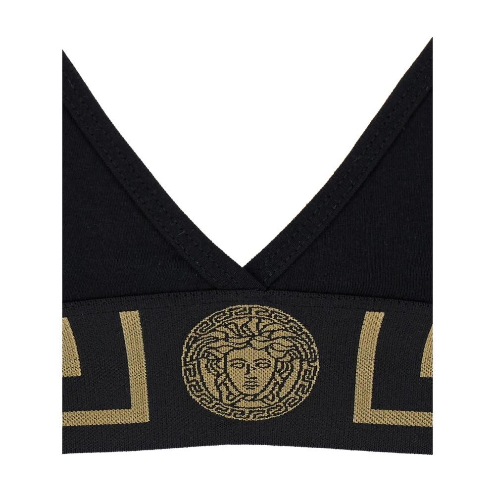 Versace Zwarte Sportbeha met V-hals Black Dames
