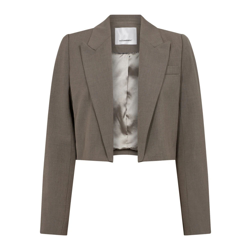 Co'Couture Crop Blazer 30131 Walnoot Brown Dames