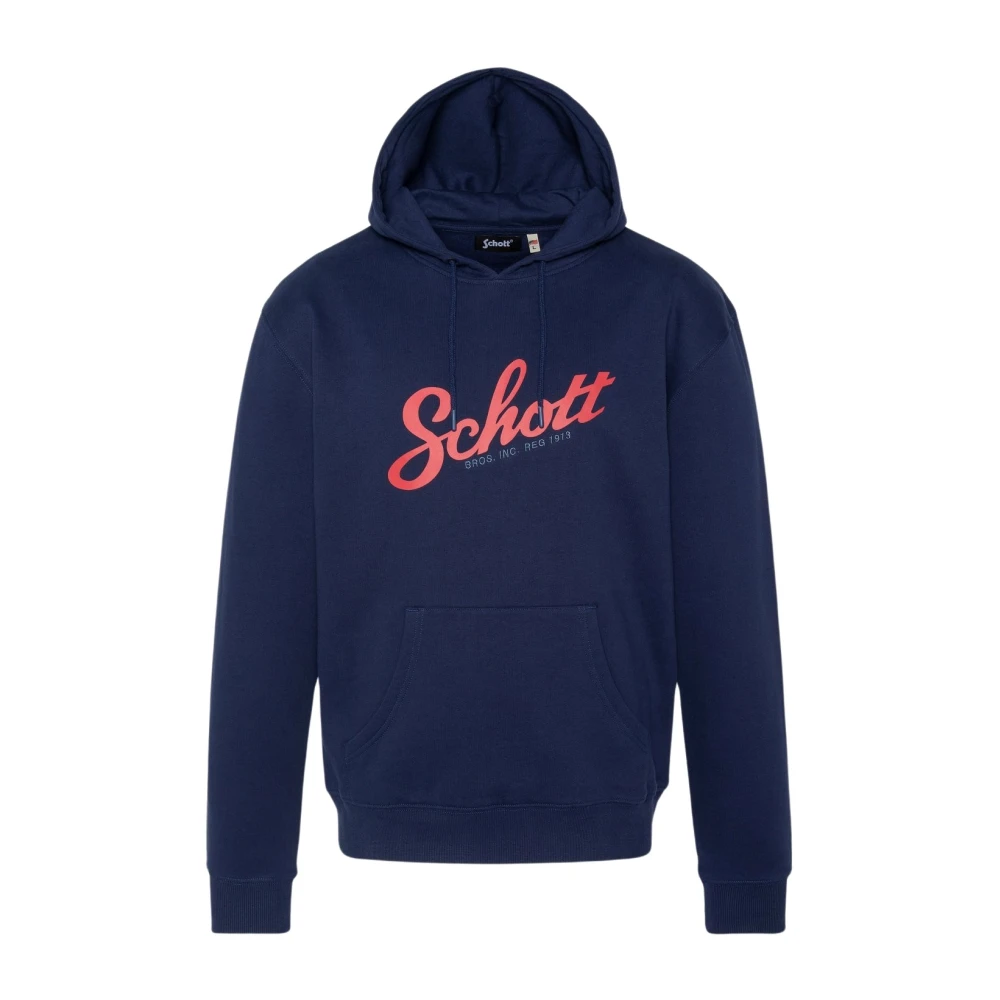 Schott NYC Hoodie Spencer Tons Blauw Blue Heren