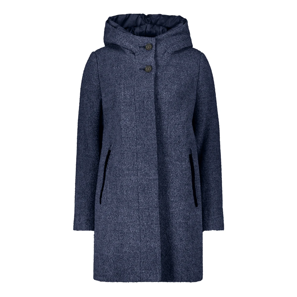 Gil Bret Wollen jas met capuchon Blue Dames
