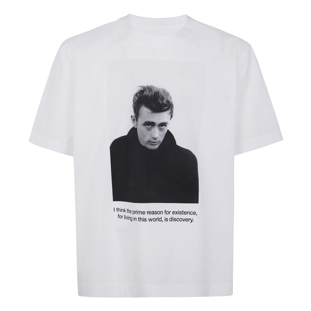 Sacai Katoenen Popelin T-shirt met James Dean White Heren