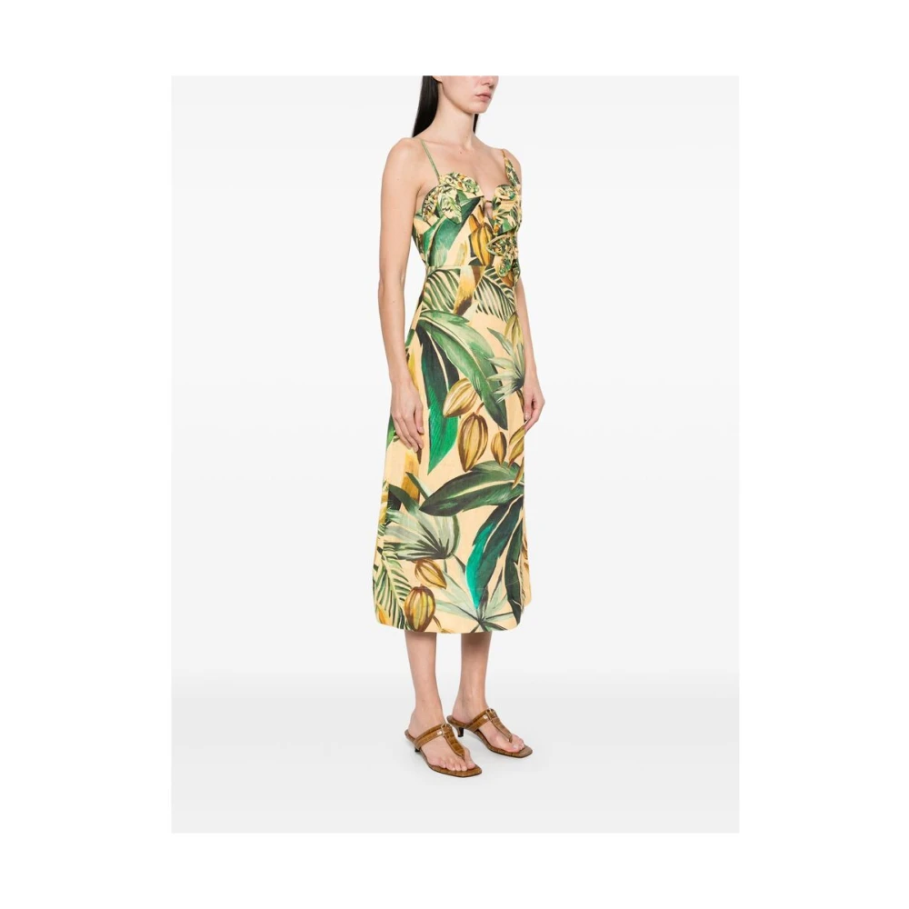 Farm Rio Gele Spaghettiband Jurk Multicolor Dames