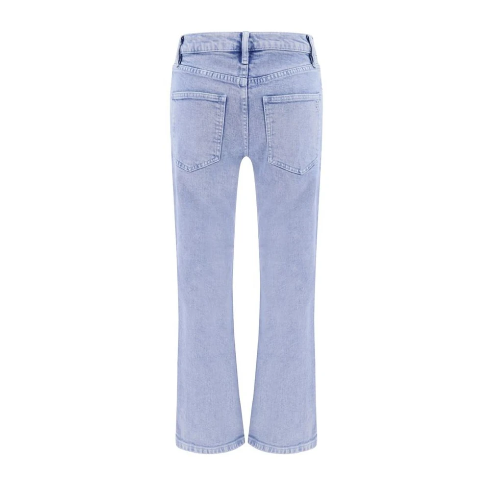TORY BURCH Boot-Cut Jeans met Geborduurd Logo Blue Dames