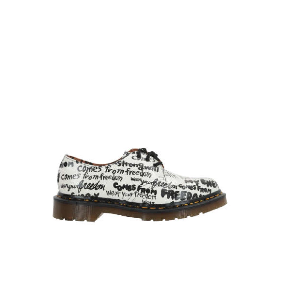 Comme des Garçons Vita läder derby skor med all-over tryck Multicolor, Dam