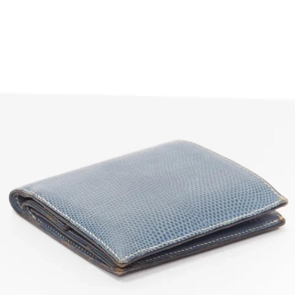 Hermès Vintage Pre-owned Leather wallets Blue Unisex