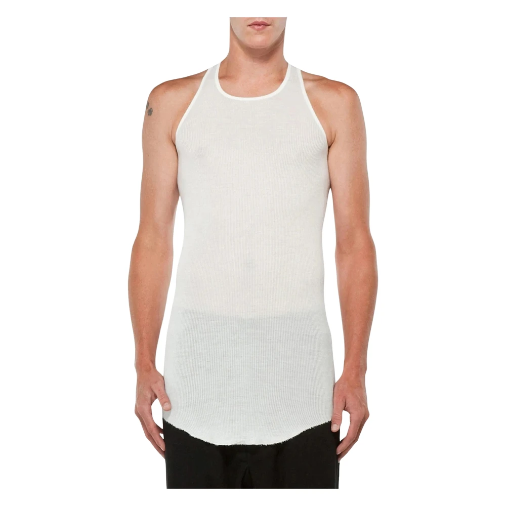 Rick Owens Ribbed Tank Top - Male - Sleeveless Tops - White - L - Tops