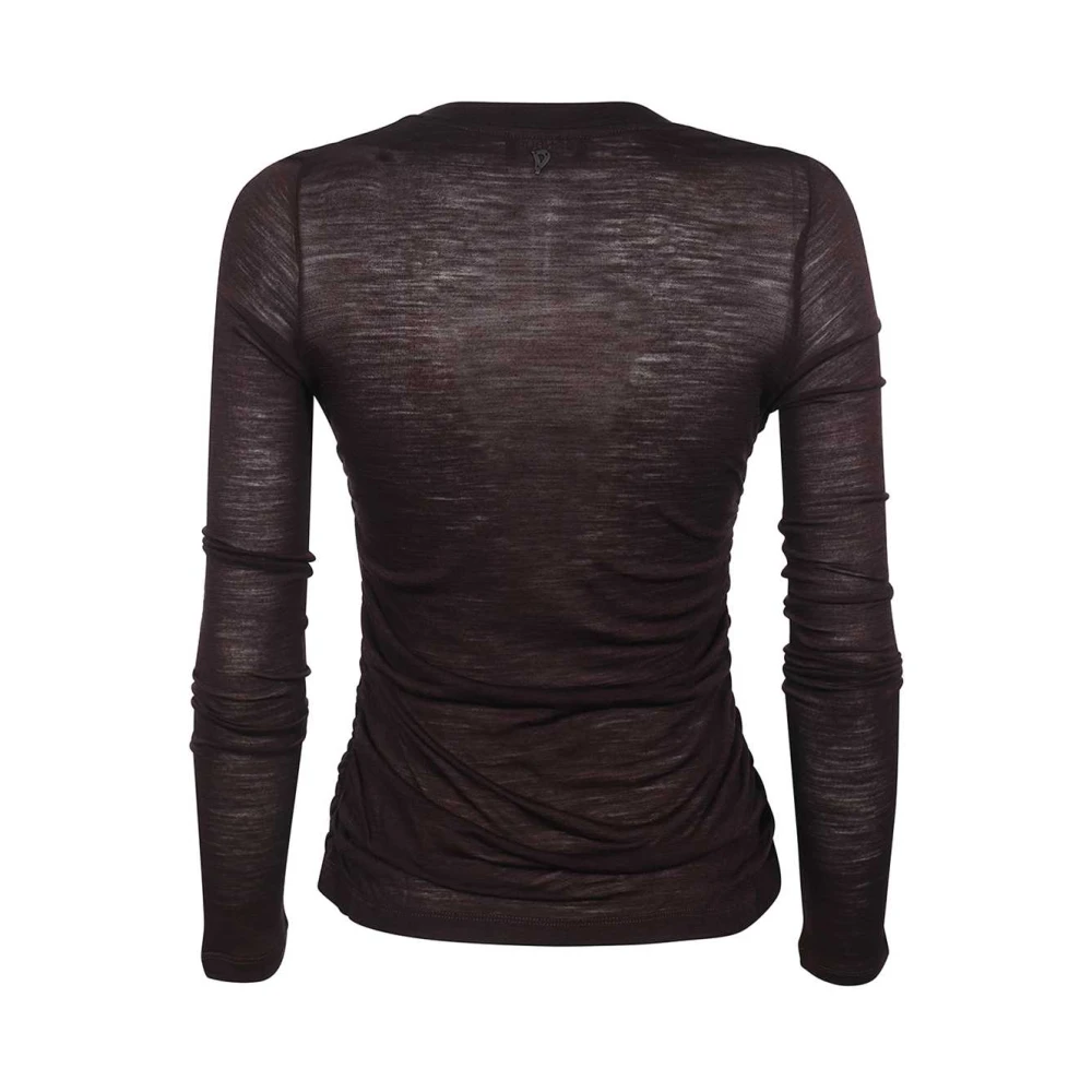 Dondup Wollen Langarm T-Shirt Purple Dames
