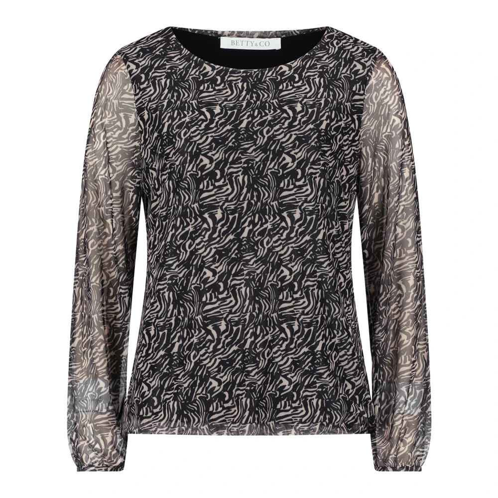 Betty & Co Blouse met plooien Black Dames