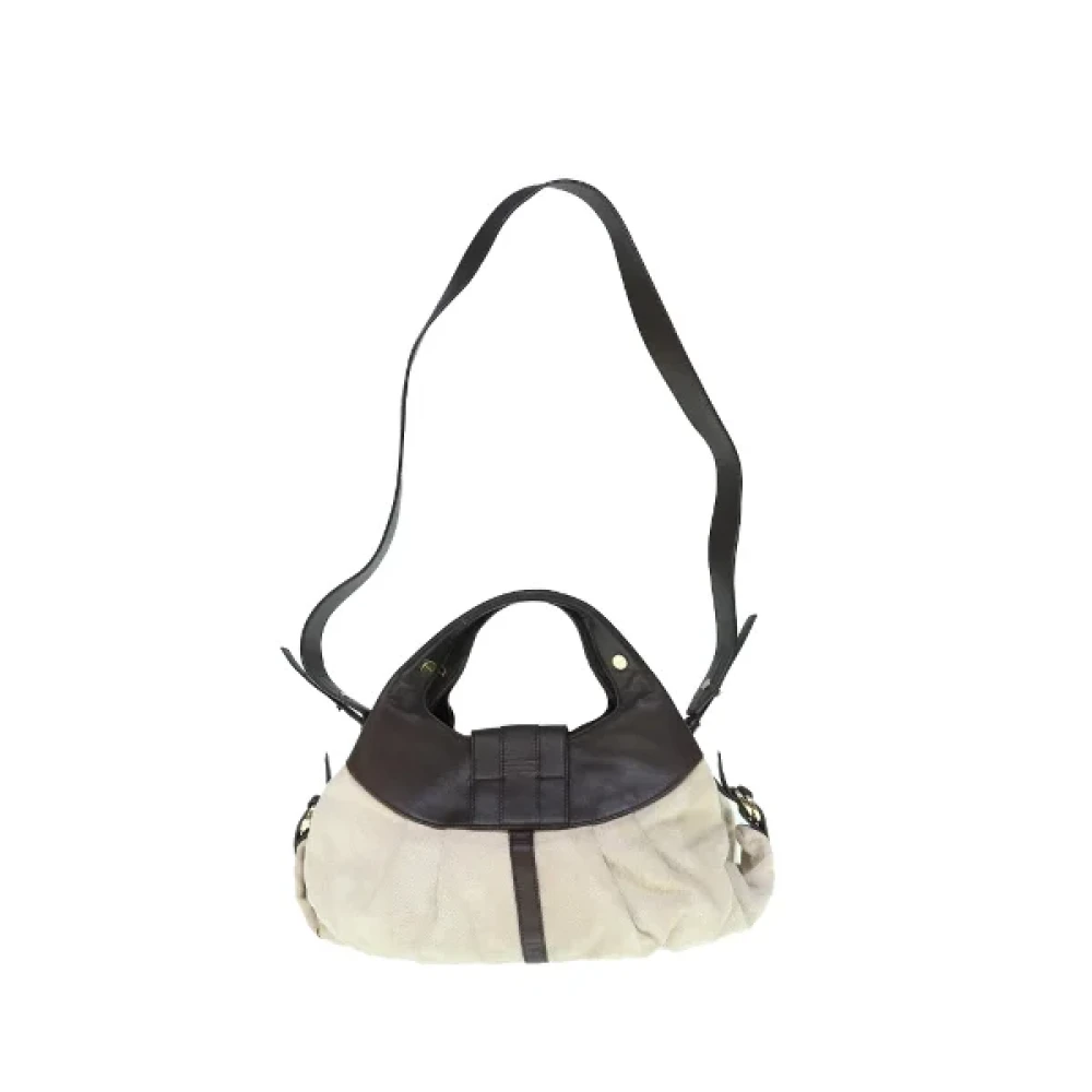 Bvlgari Vintage Pre-owned Canvas shoulder-bags Beige Dames