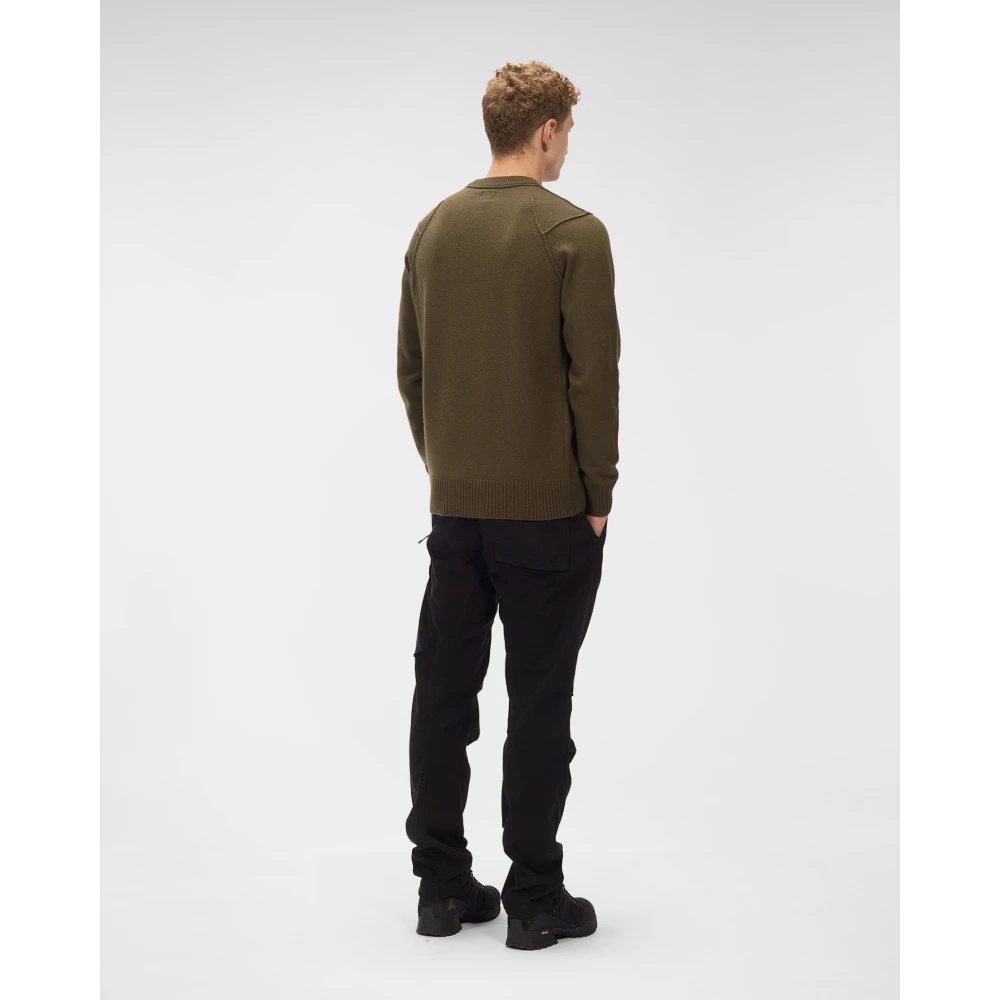 C.P. Company Klassieke Crew Neck Lambswool Trui Green Heren