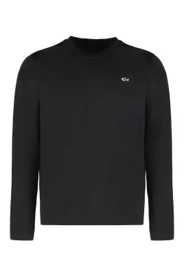 Bomull crew-neck T-shirt med logotyp