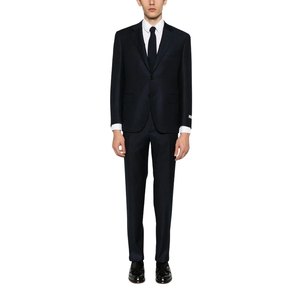 Canali Navy Blue Formeel Pak Jas Blue Heren
