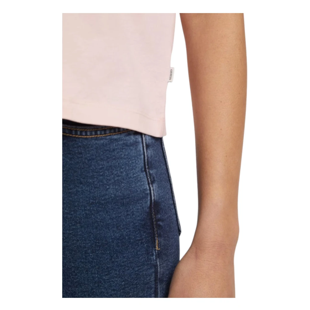 Guess Biologisch Katoenen Boxy Tee Pink Dames