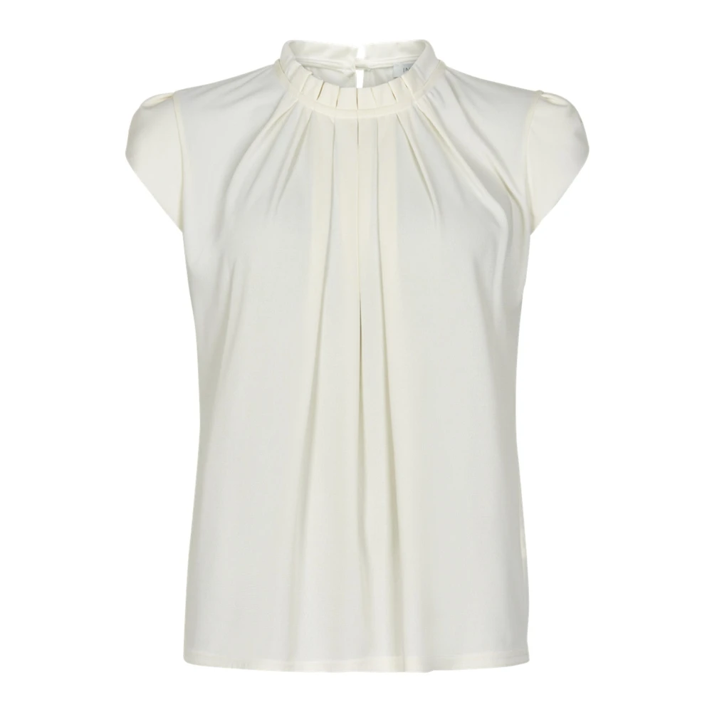 In Front Women's White Blouses, L, Off Ruffle Detail Blouse