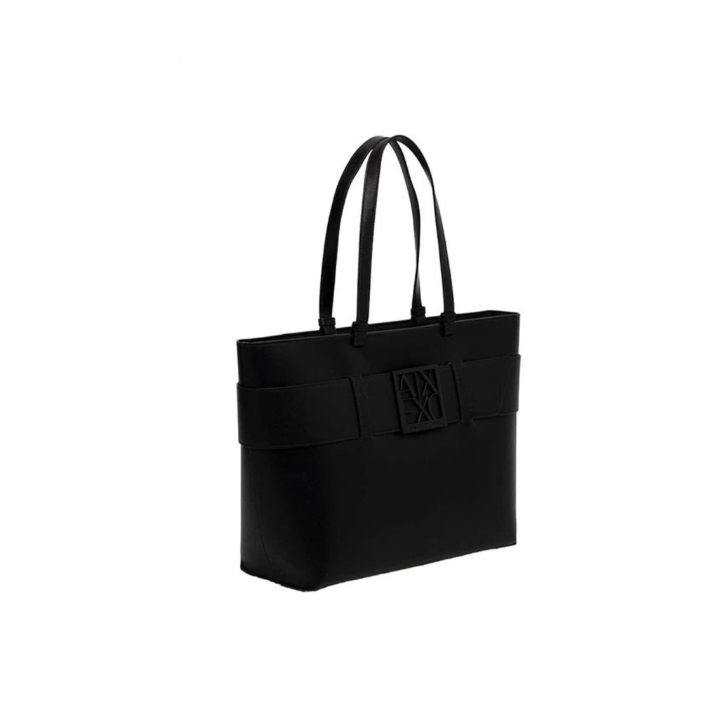 Armani Exchange Stijlvolle Polyethyleen Handtas voor Vrouwen Black Dames