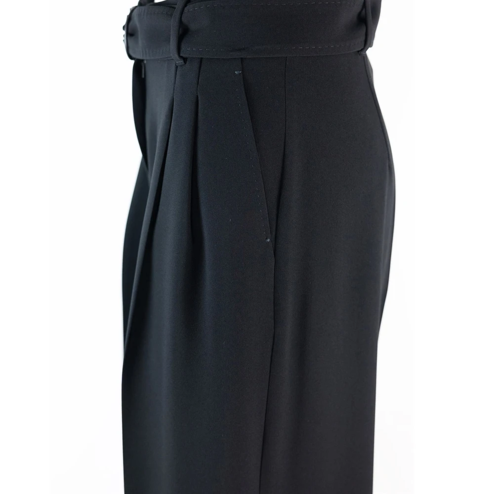 Max Mara Studio Vloeibare Cady Broek Zwart Black Dames