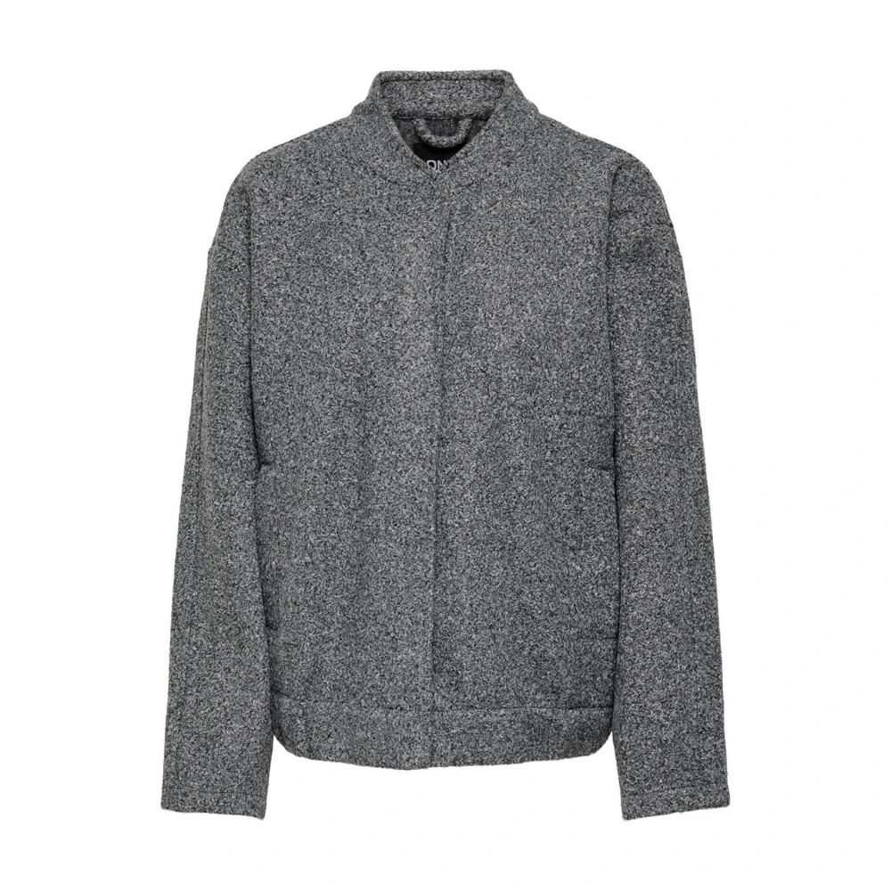 Only Boucle Bomber Jas Gray Dames