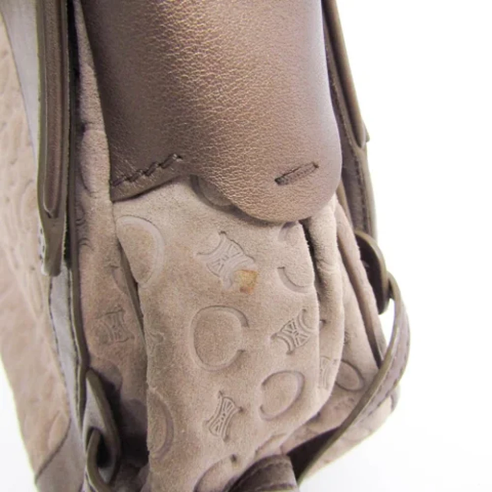 Celine Vintage Pre-owned Leather shoulder-bags Beige Dames