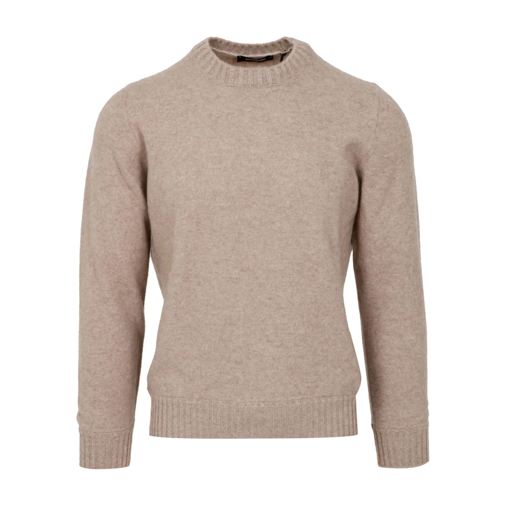 Gran Sasso Kasjmier Crew Neck Sweater Made in Italy Beige Heren
