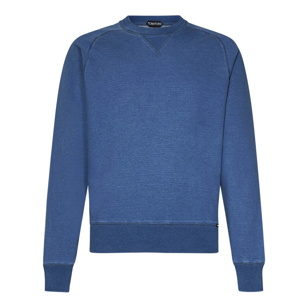 Tom Ford Blauwe Crewneck Sweater Aw24 Blue Heren
