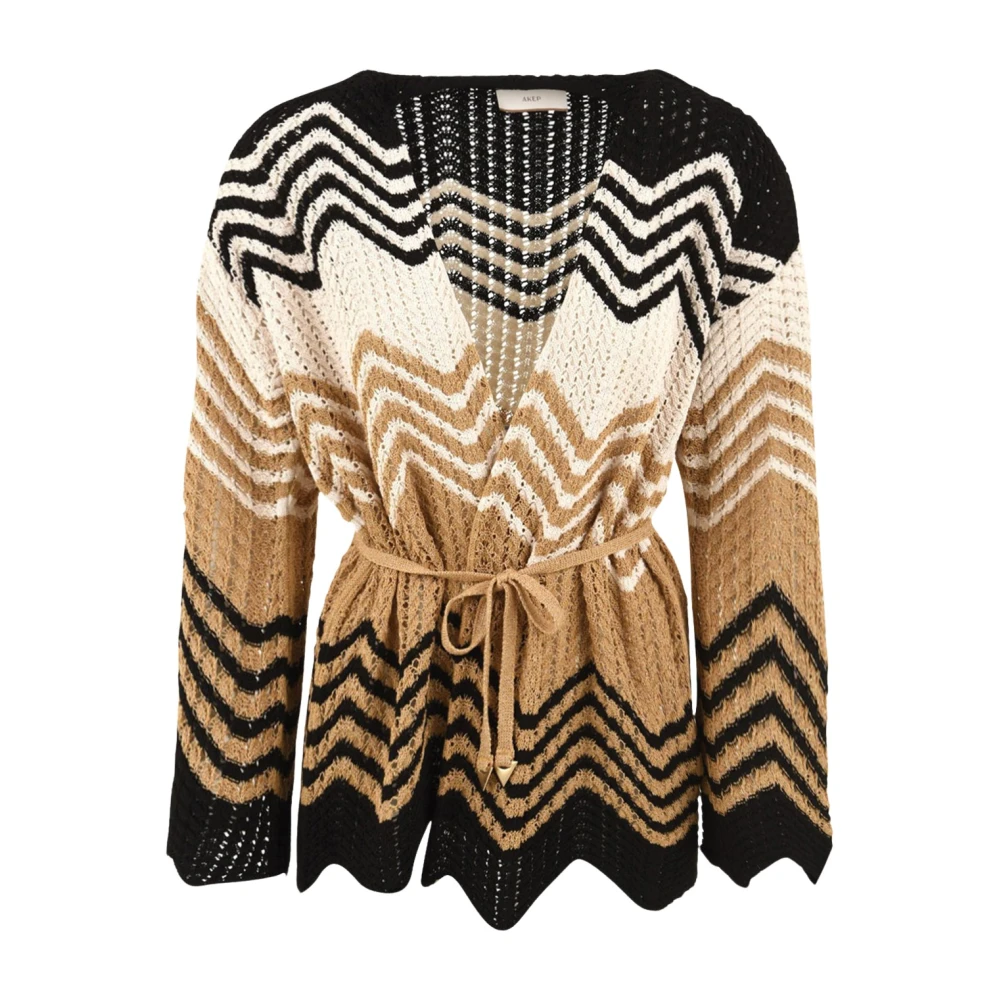 Akep Femme Multicolor - Chevron Cardigan - Pulls - E - Taille: 38 Fr