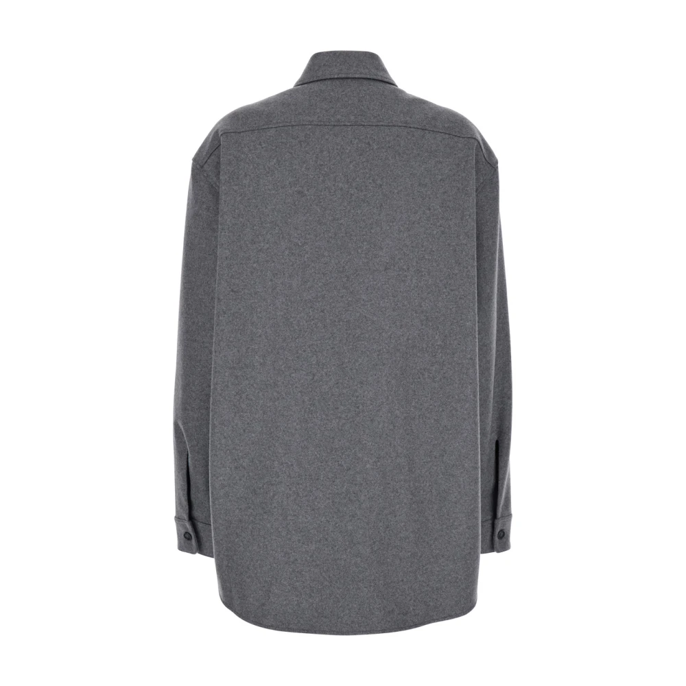 Andamane Grijze Oversized Wollen Jas voor Vrouwen Gray Dames
