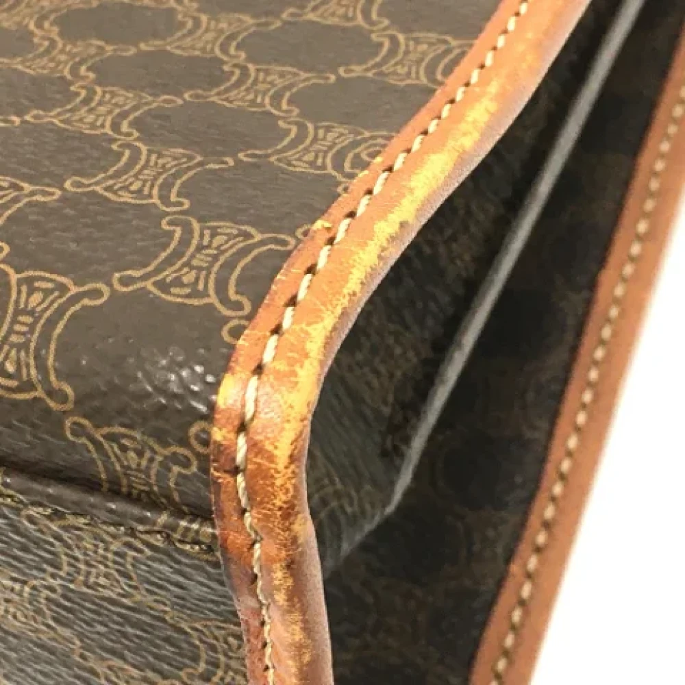 Celine Vintage Pre-owned Fabric shoulder-bags Brown Dames