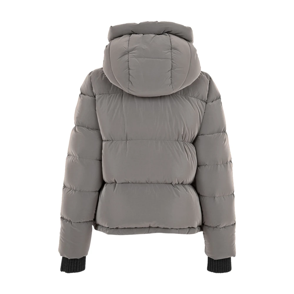 Moorer Fluweel Textuur Hoodie Jas Beige Dames