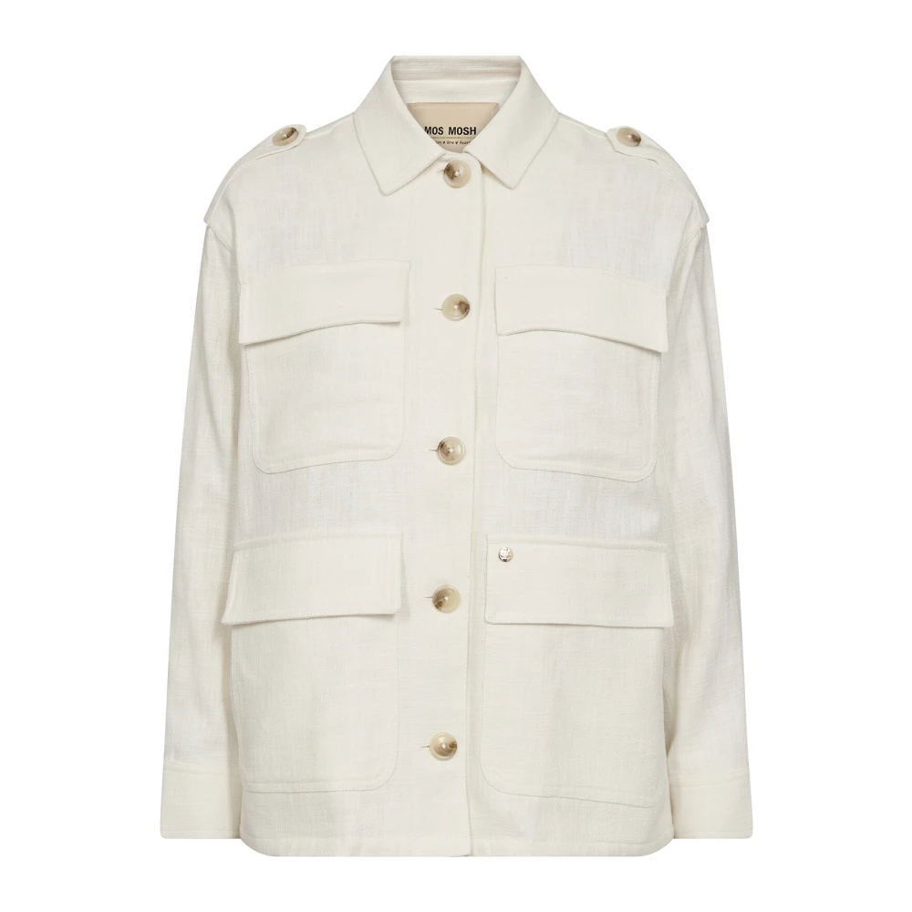 MOS MOSH Avontuur Safari Jas met Ramie Mix Beige Dames