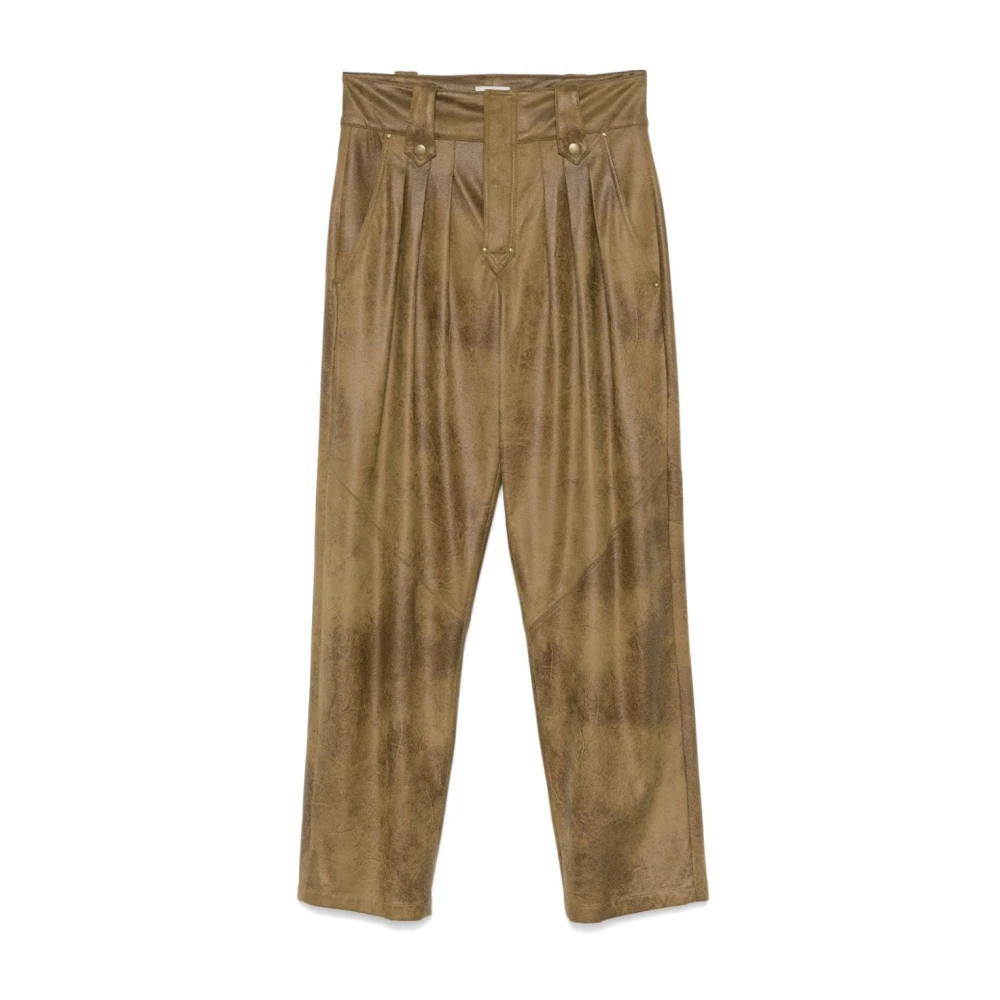 Isabel Marant Rost Bomull Mocka Gwen Byxor Brown, Dam