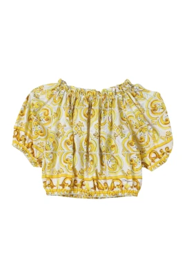 Majolica Cropped Poplin Top