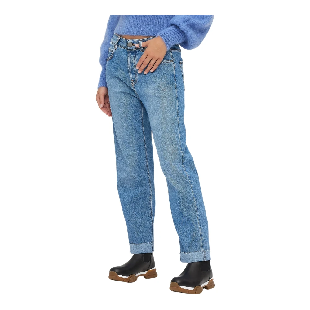 Federica Tosi Hoge Taille Straight Jeans Blauw Blue Dames