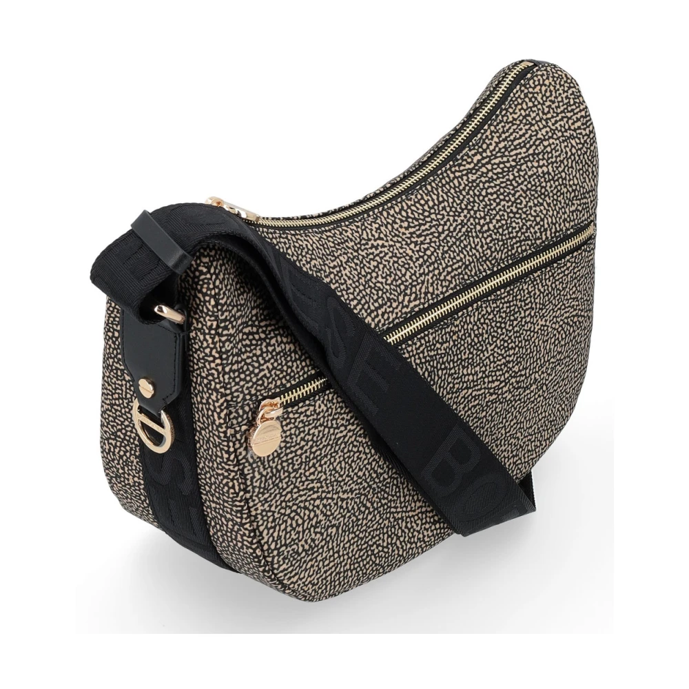 Borbonese Kleine Luna Tas van Nylon met Rits Brown Dames