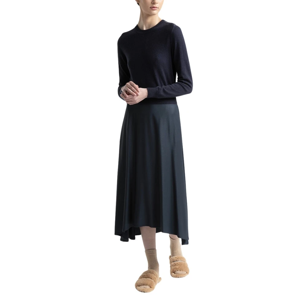 PESERICO Wol zijde en kasjmier jurk Blue Dames