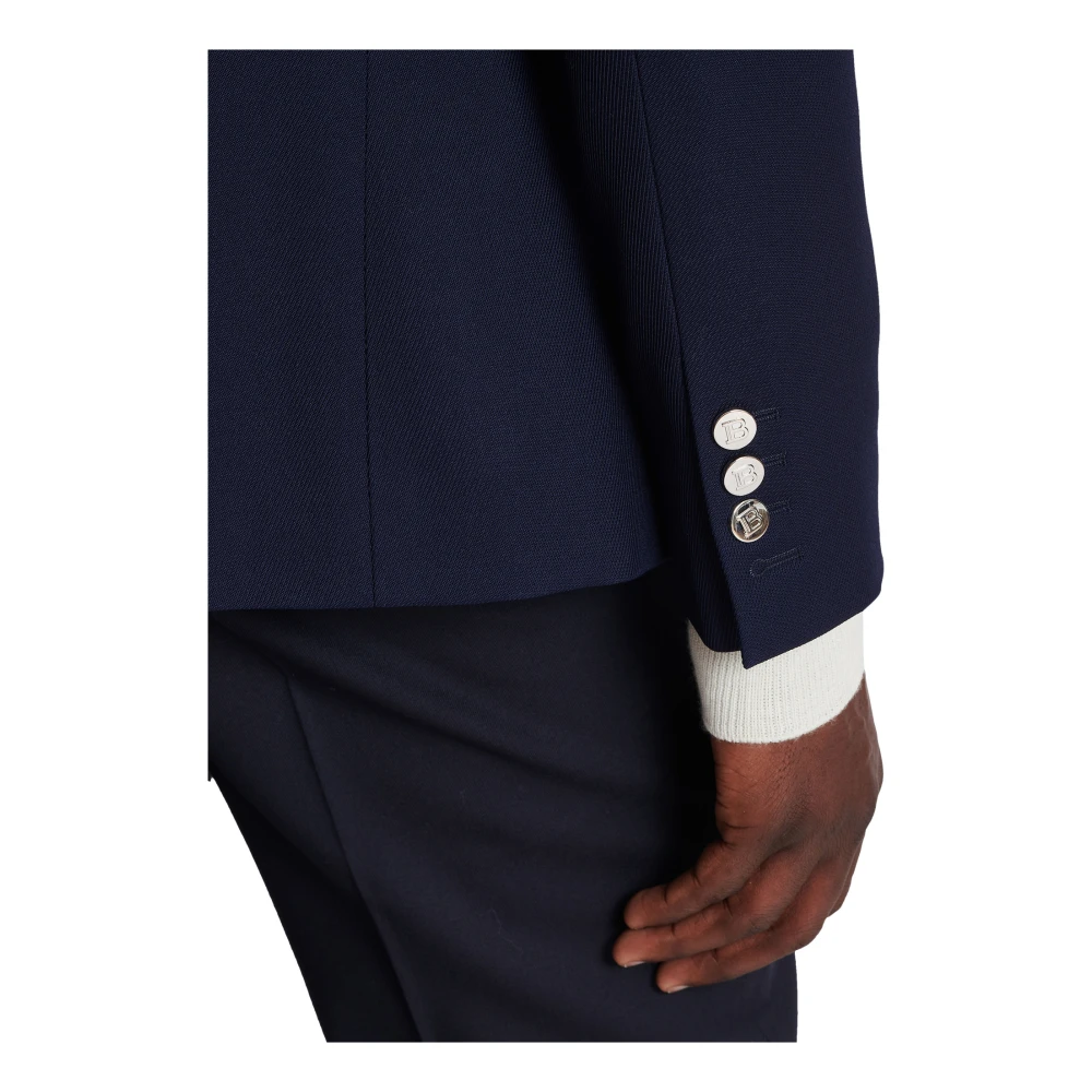 Balmain Twill 6-knoops jasje Blue Heren