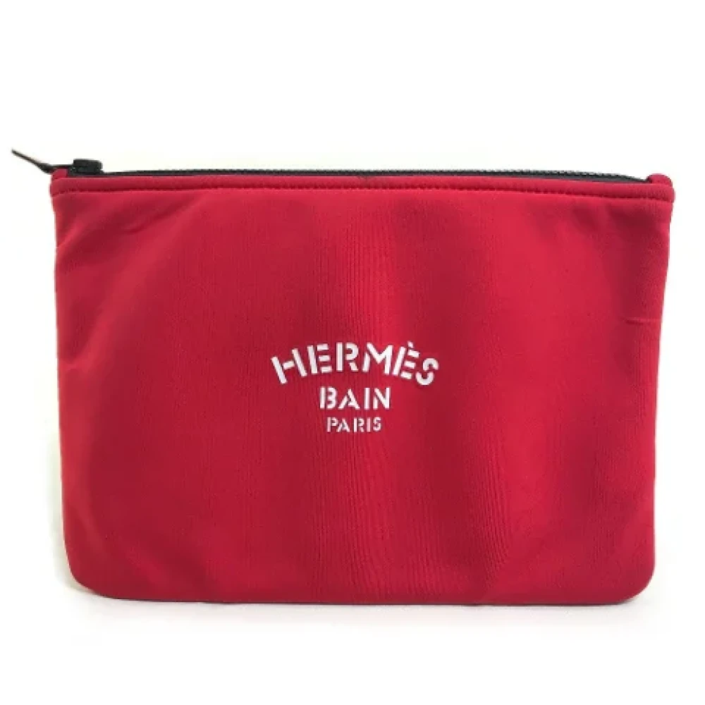Hermès Vintage Pre-owned Fabric clutches Red Dames