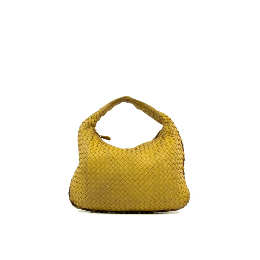 Bottega Veneta Vintage Förägande Gul Läder Bottega Veneta Hobo Axelväska Yellow, Dam