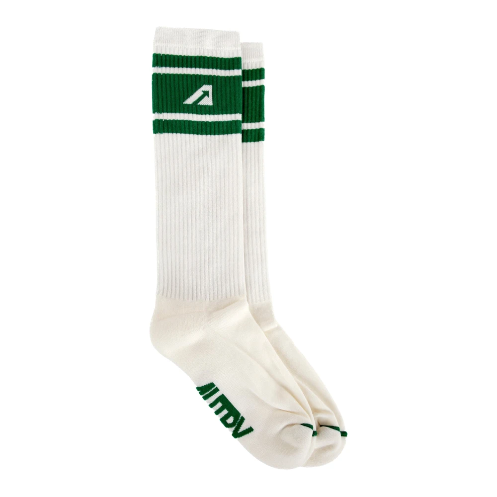 Autry Geribbelde Sokken met Contrast Logo White Heren