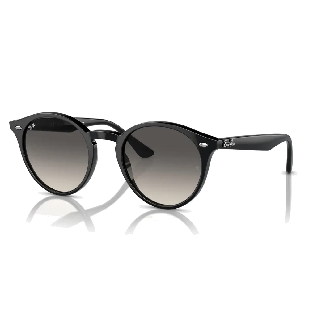 Ray-Ban Unisex Black Round Polished Grey Gradient 2180 - Image 5