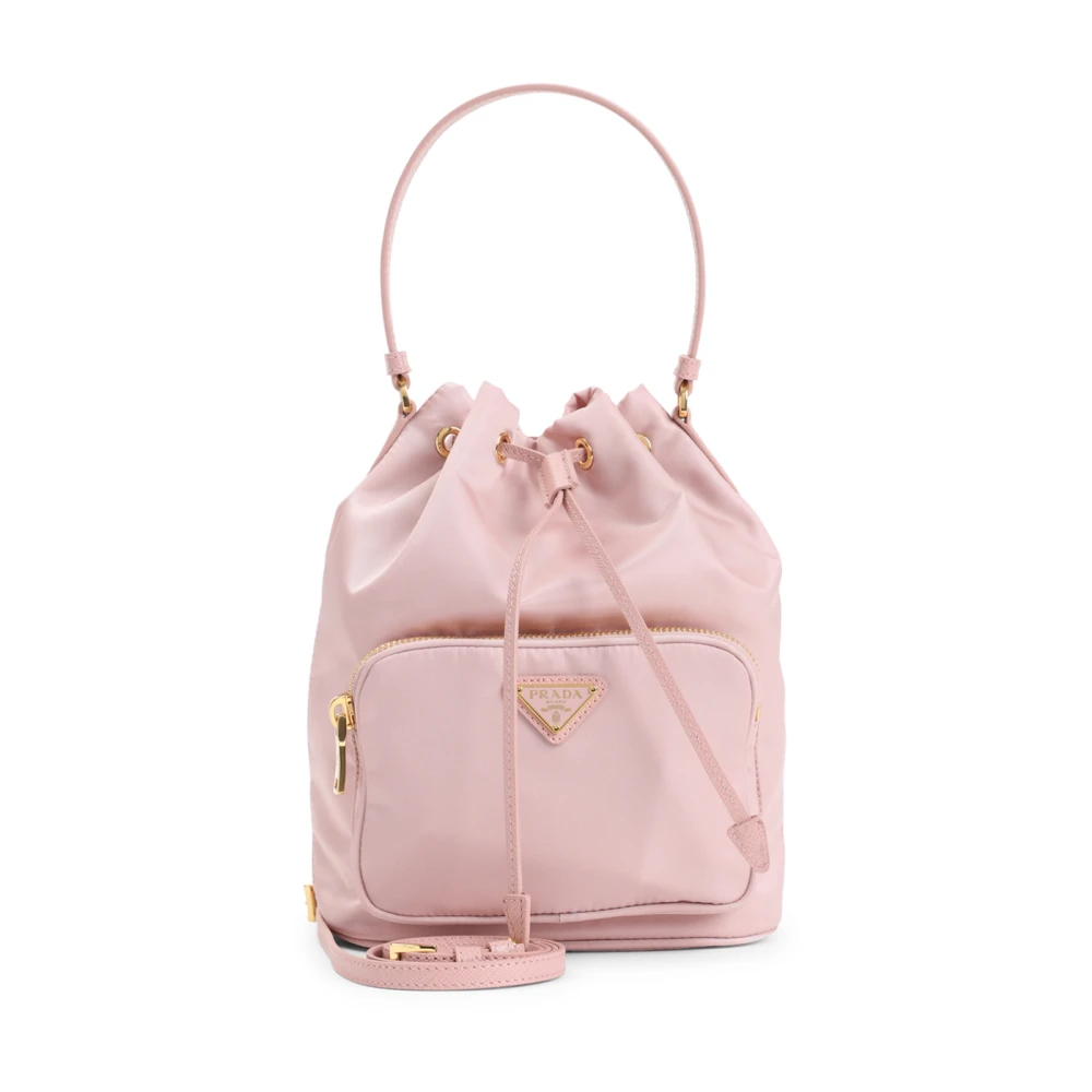 Prada Women's Pink Bucket Bags, One Size, Duet Bucket Bag