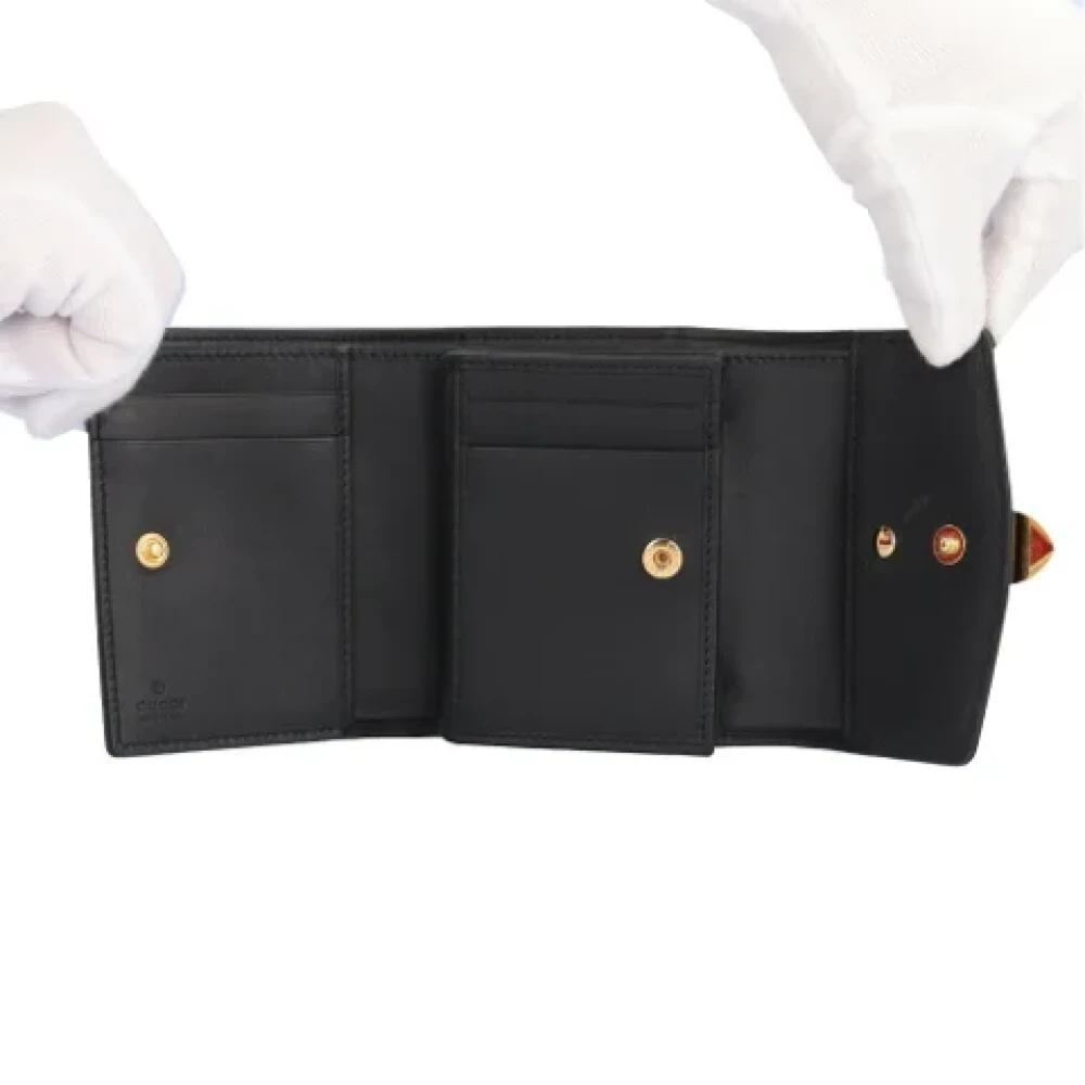 Gucci Vintage Pre-owned Leather wallets Black Dames
