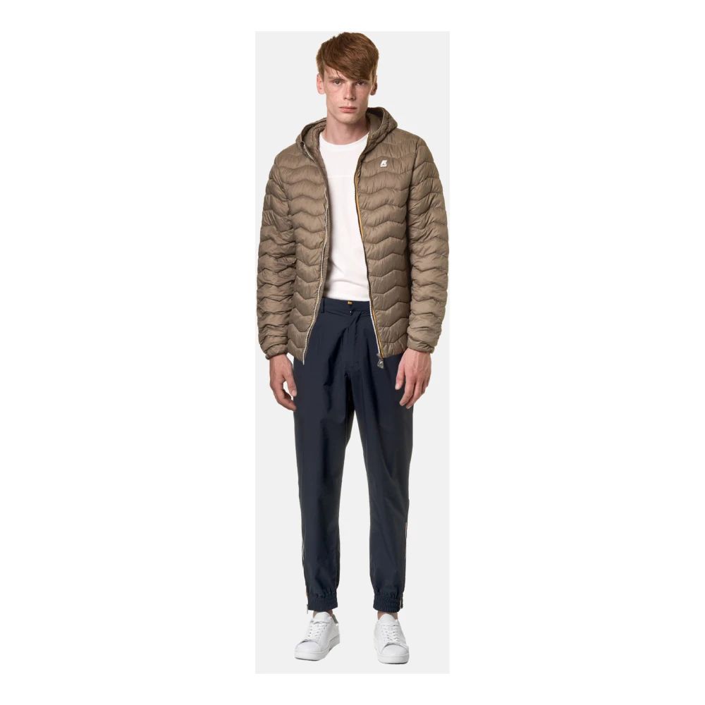 K-way Gewatteerde Warme Jas Beige Heren