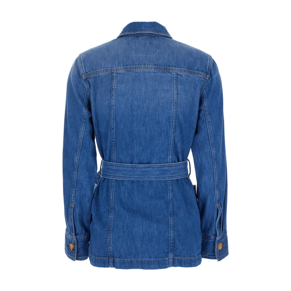 Twinset Blauwe Denim Jack met Zakken Blue Dames