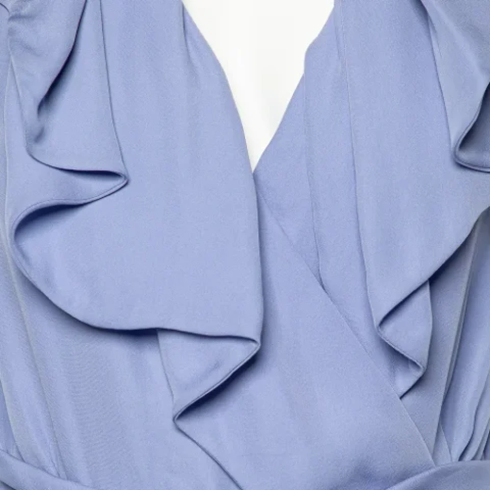 Valentino Vintage Pre-owned Silk dresses Blue Dames