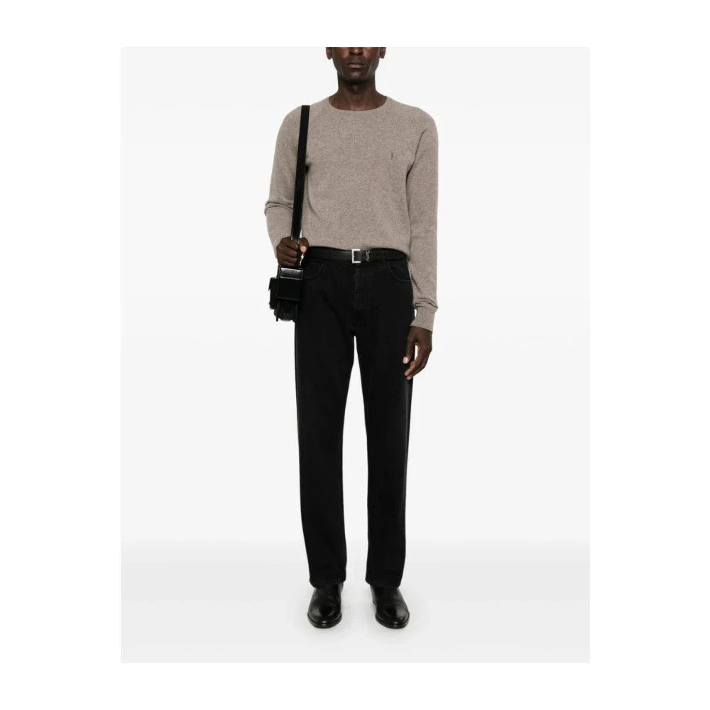 Saint Laurent Beige Crewneck Cashmere Sweater Beige Heren
