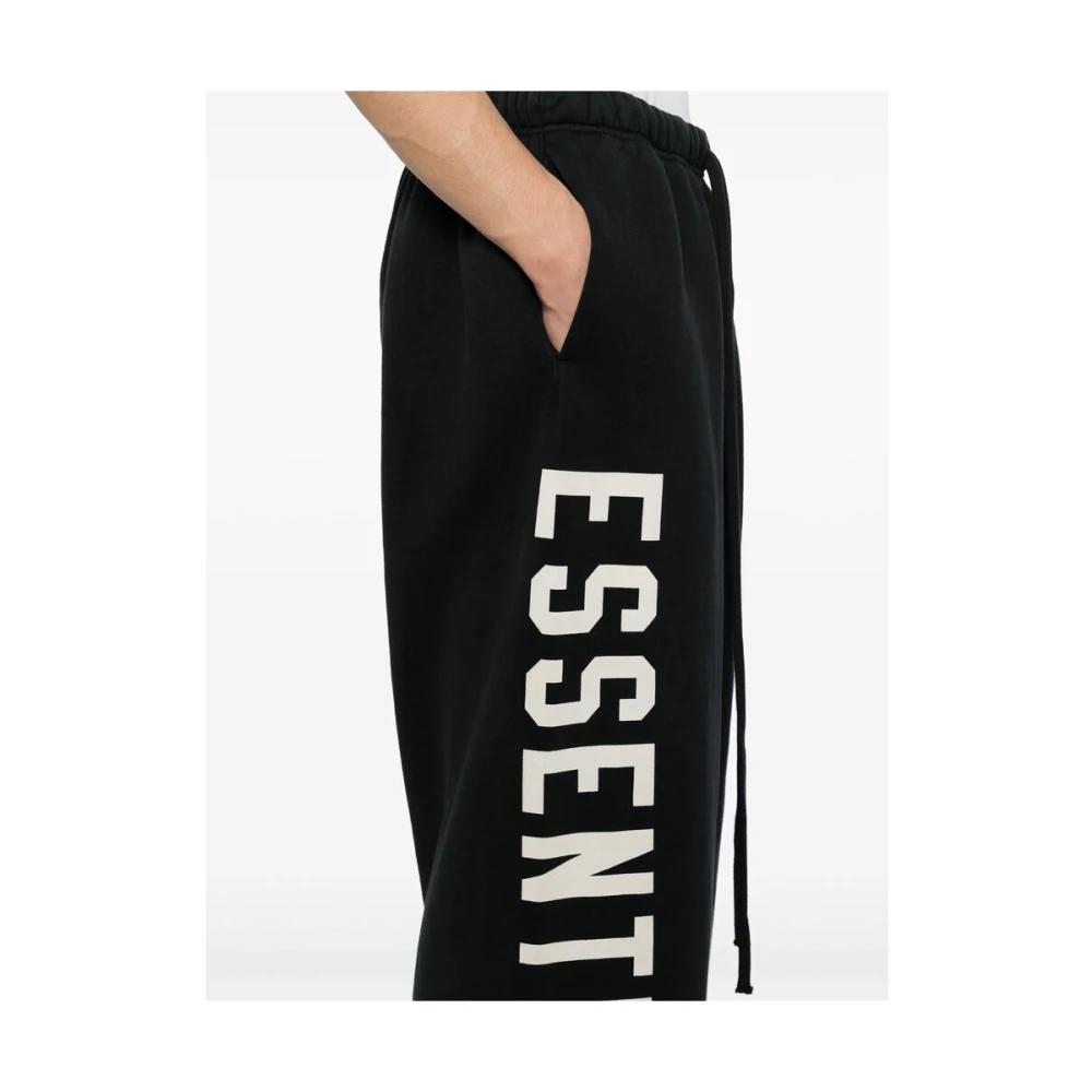 Fear Of God Zwarte Logo Print Elastische Taille Shorts Black Heren