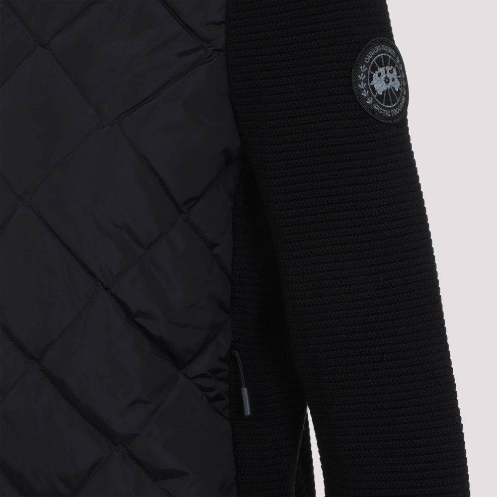 Canada Goose Gewatteerde Gebreide Hoody in Zwart Black Dames
