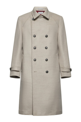 KENZO しつこく Cotton Wool Double Breasted Coat