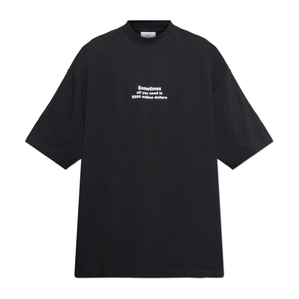 Vetements Bedrukt T-shirt Black Heren