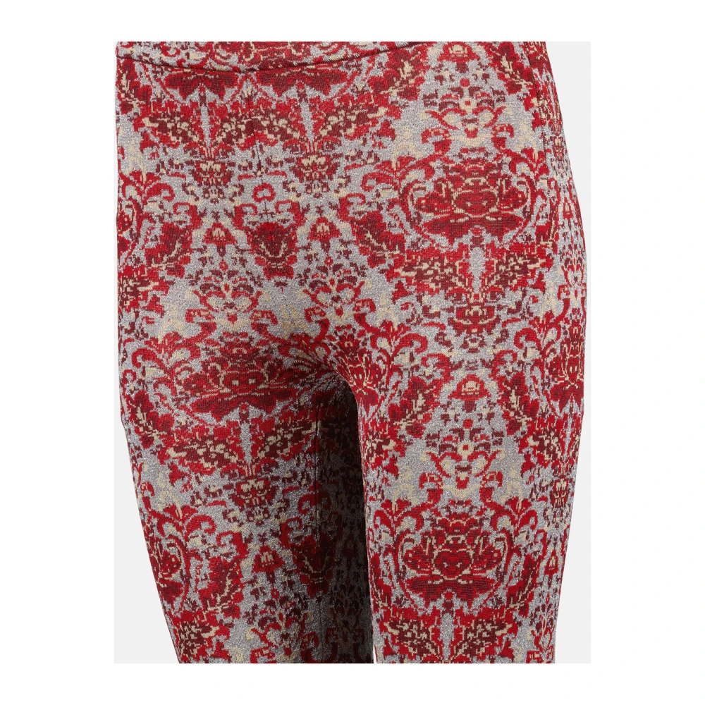 Paco Rabanne Rode Gedrukte Slim Broek Lente-Zomer 2025 Red Dames